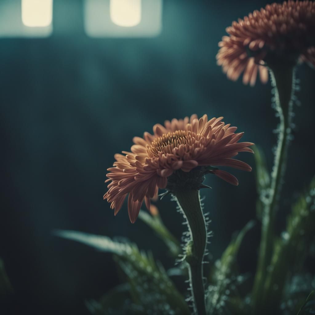 Cinematic Flower Still Life with Dramatic Lighting