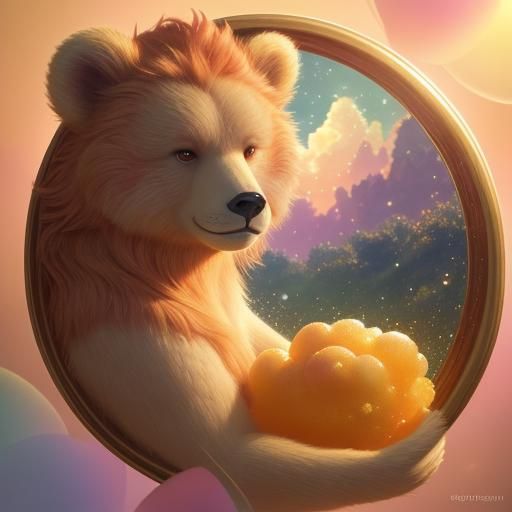 Dreamy Honey Bear in Pixar-Inspired 3D Digital Art