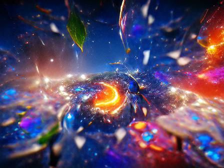 Colorful Galaxy Spinning in Prism: 8K 3D Render