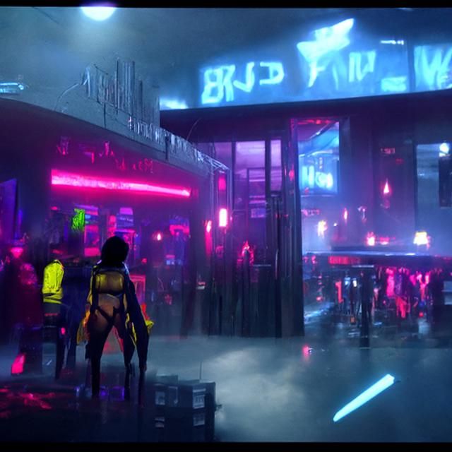 Cyberpunk Neon Nightclub in Berlin 2099