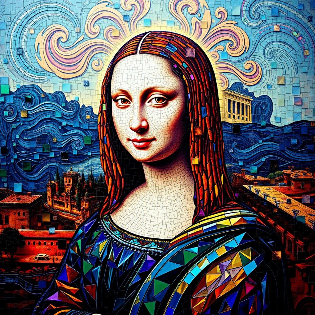 A dreamlike portrait of Monalisa.
