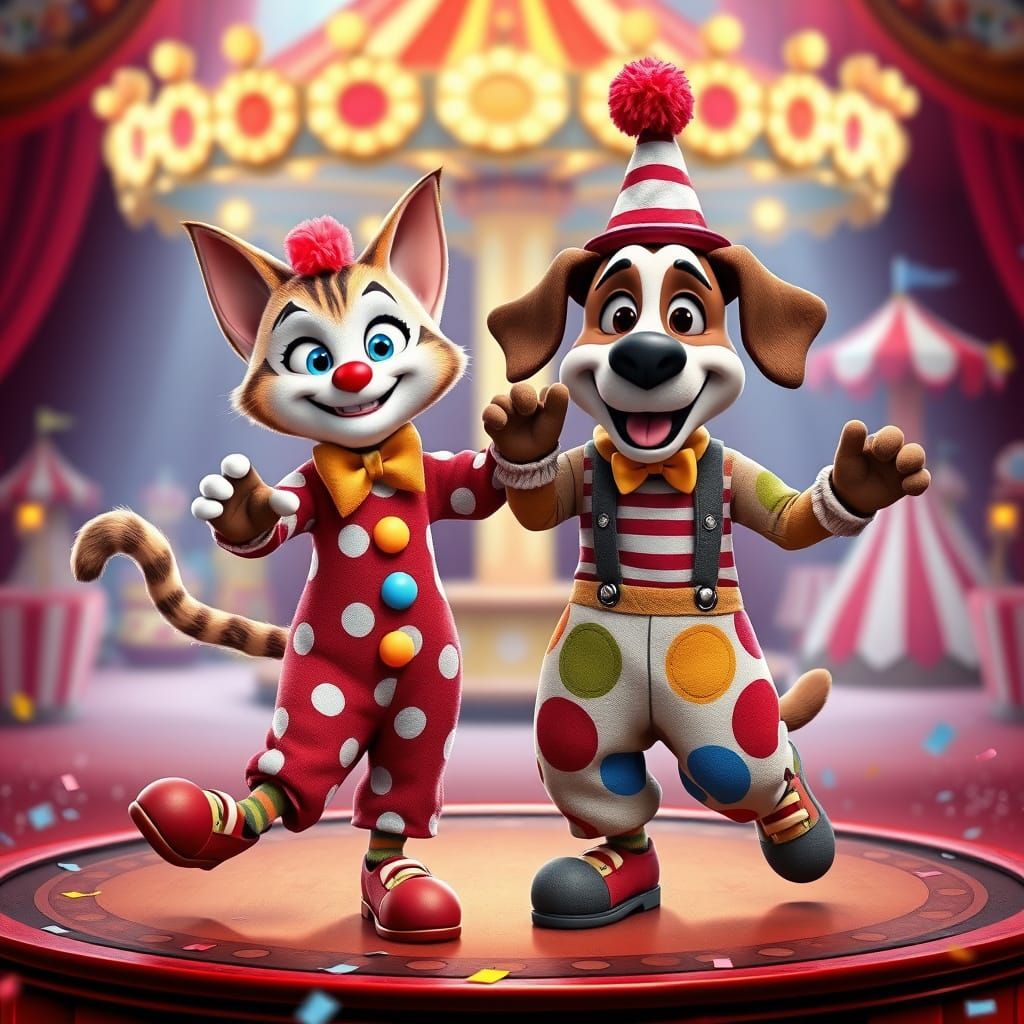 3D cartoon Animal Clowns portrait