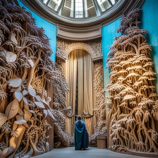 Baroque Woodcarving of Wisteria Forest