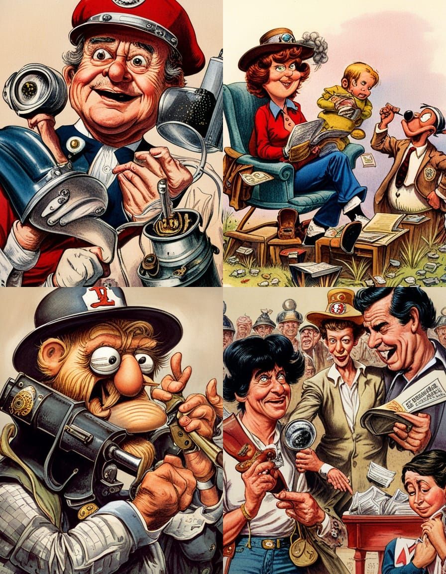 Vintage Cartoon Illustration in Jack Davis Style