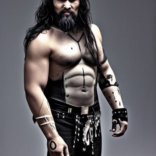 Gruff Supervillain Portrait with Tribal Tattoos