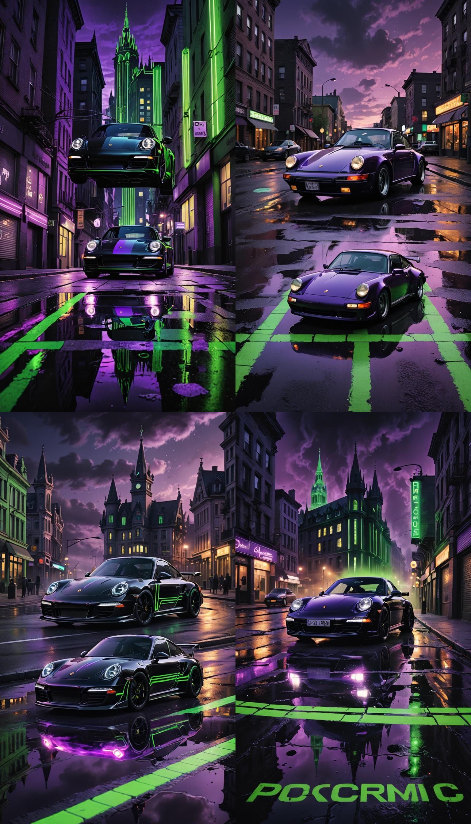 Beetlejuice-Inspired Porsche Movie Poster