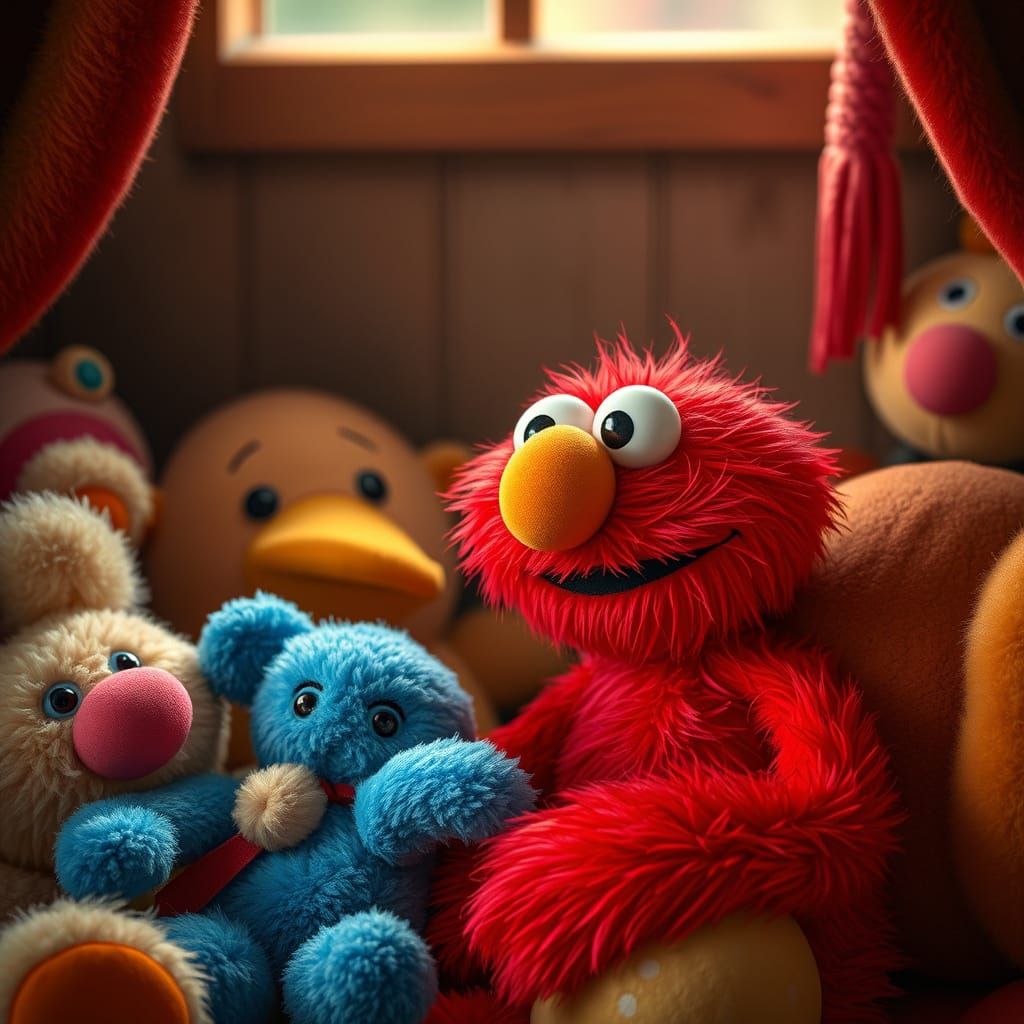 Cuddly Muppet Friend in a Cozy Playroom