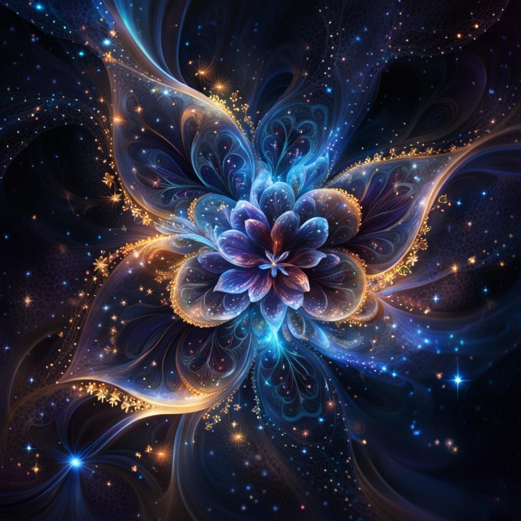 Cosmic Celestial Flower Made of Stars