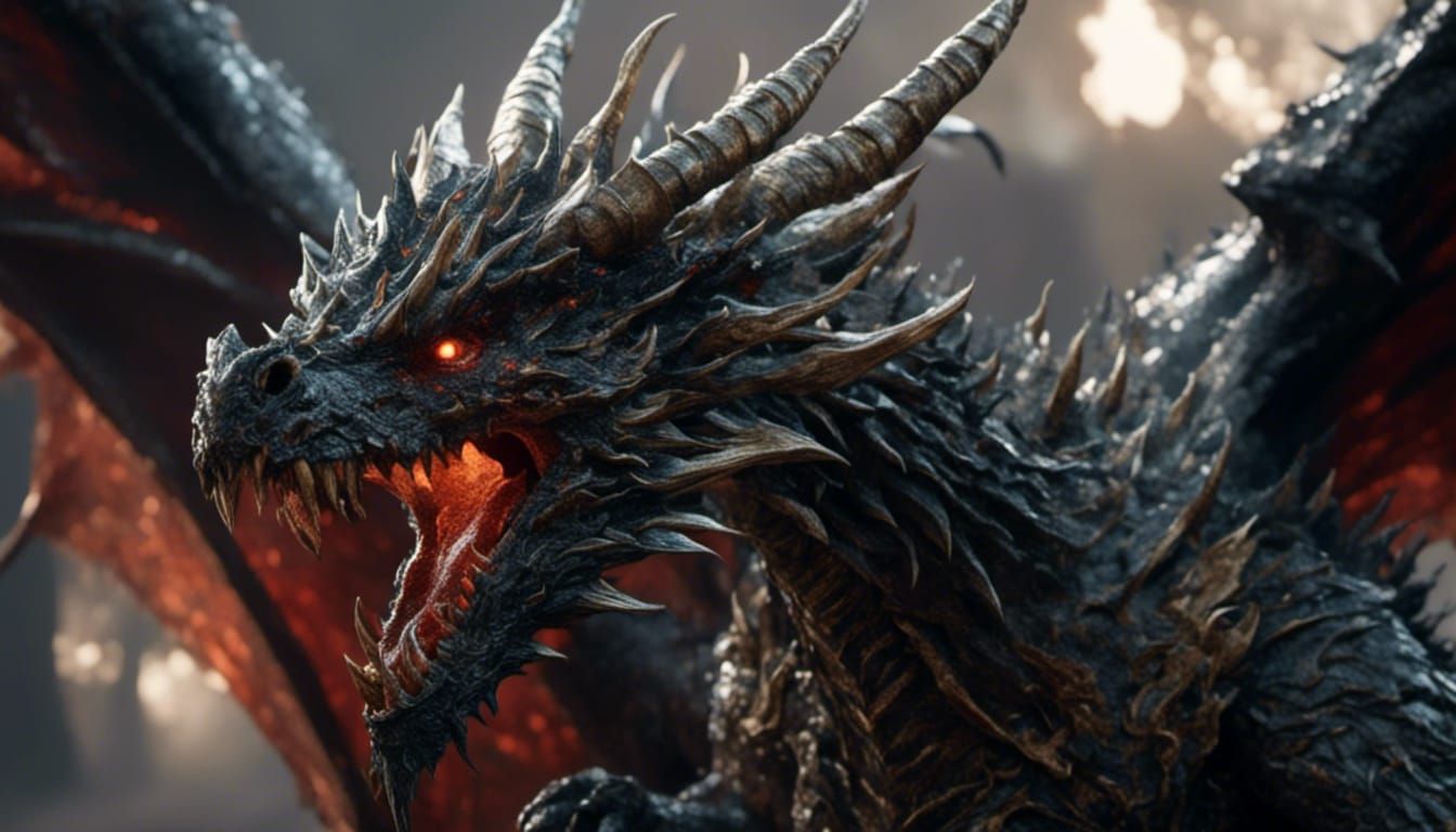 Realistic 8K Dragon of Hell with Ray Tracing