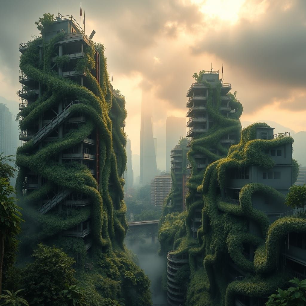 City Reclaimed: Nature Dominance in Hyper-Realistic Detail