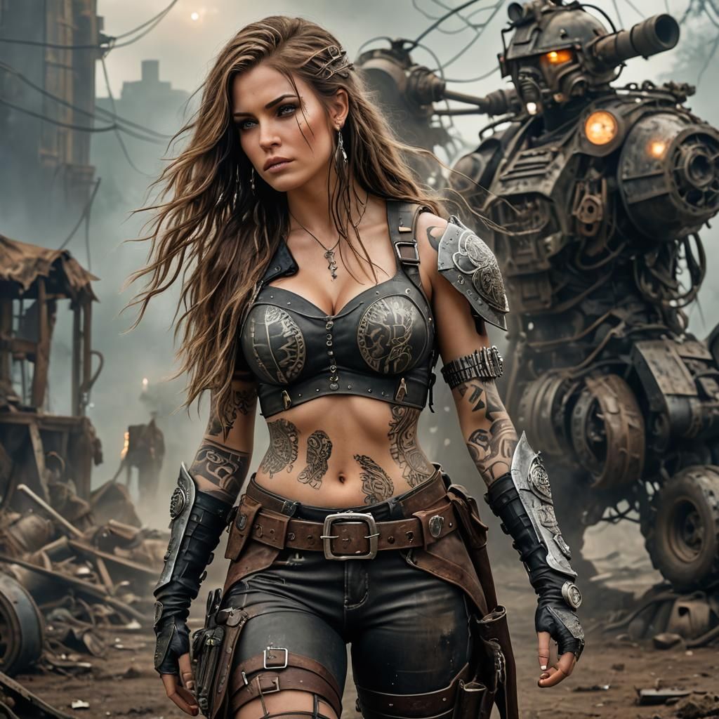 Post-Apocalyptic Raider Portrait in Artgerm Style