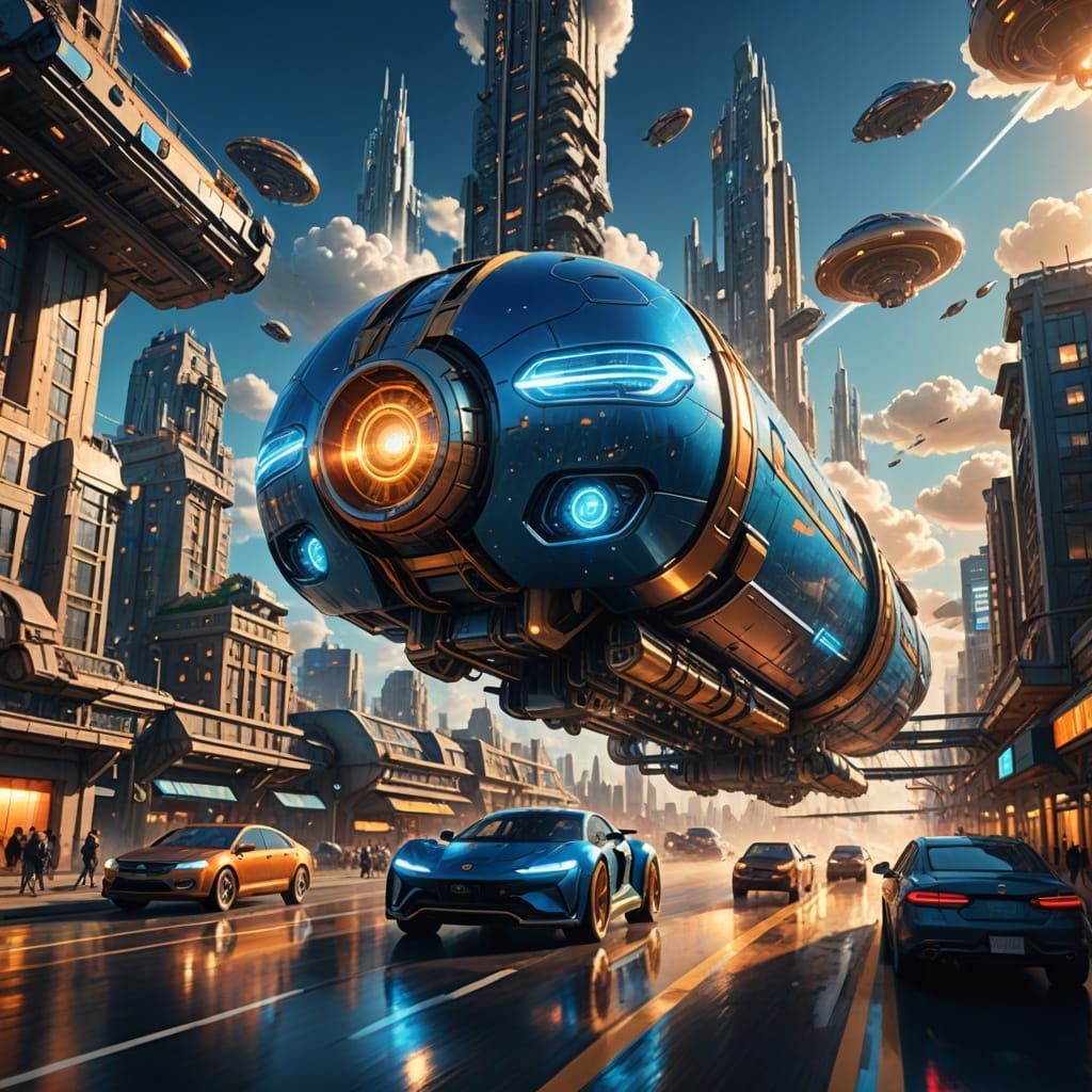 Futuristic Sky City Concept Art in 8K