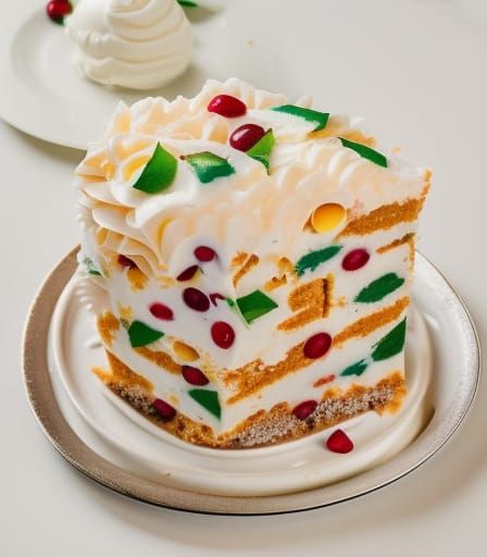 Delicious Coconut Ice Cream Cake Dessert in Food Photography