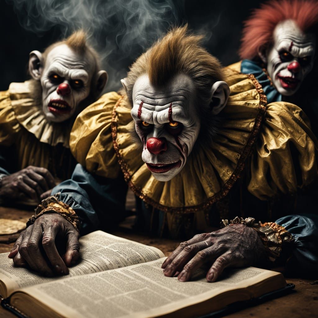 Hyper-Realistic Zombie Monkey Monster Clown Bible Study Grou...