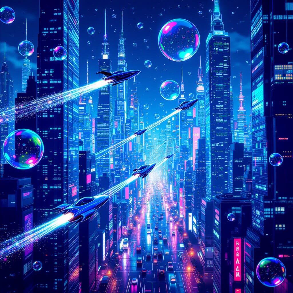 Futuristic Bubble Cityscape in Artstation Style