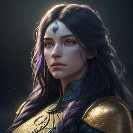 Dreamy Portrait in Art Nouveau Style