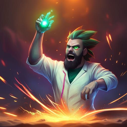 Mad Scientist's Lab: a Matte Painting in Rick & Morty Style