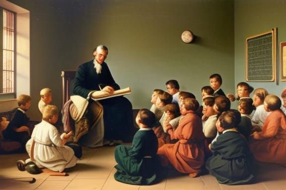 18th Century Classroom Lecture in Photorealistic Detail