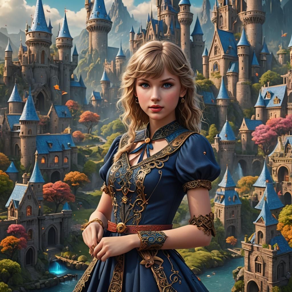 Detailed Matte Painting of a Cute Taylor Swift