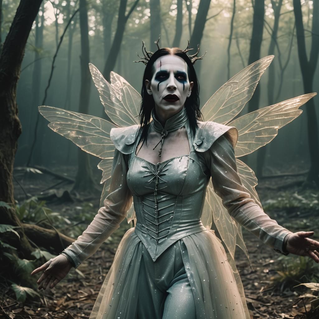 Cinematic Fairy Portrait in Film Grain Style