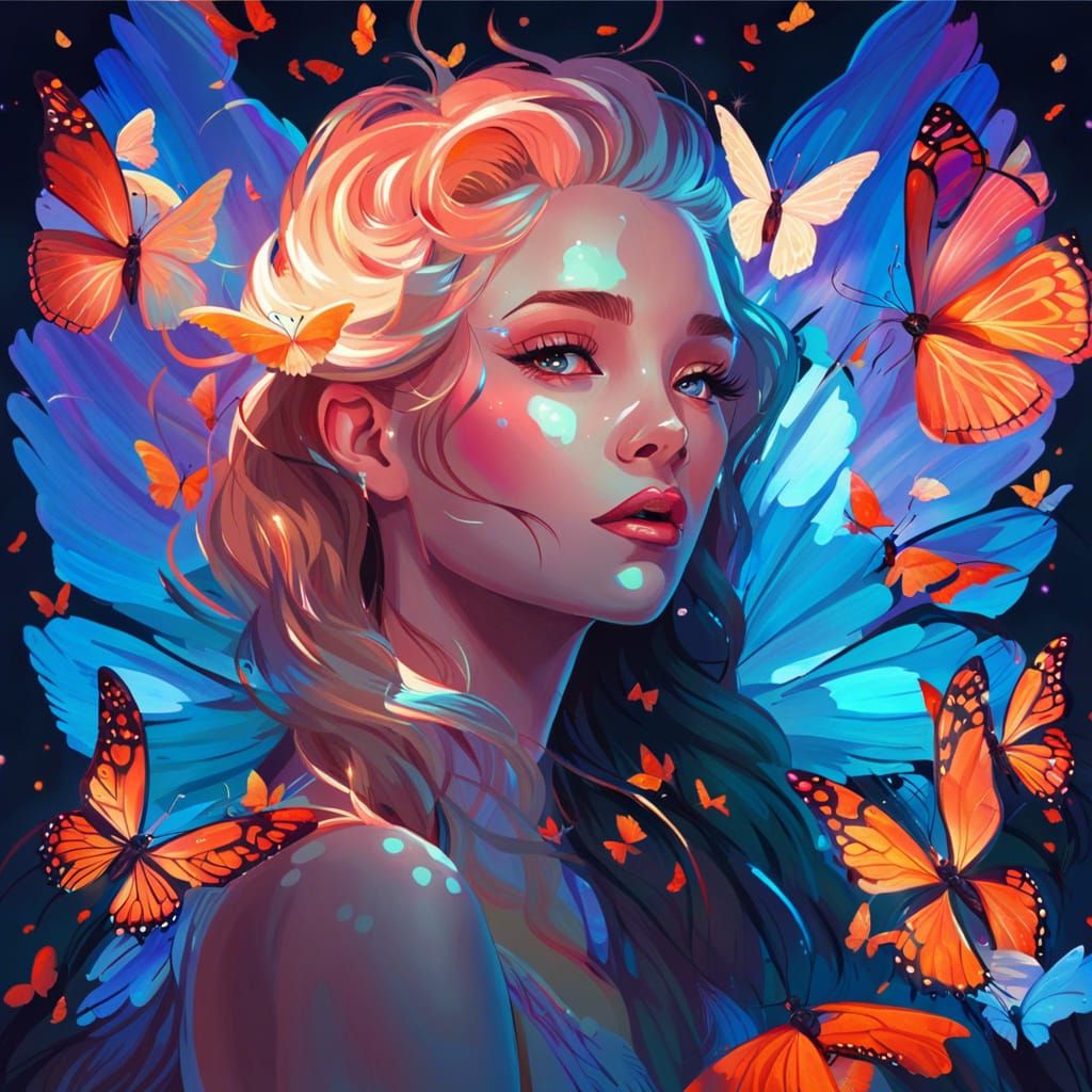 Majestic Winged Goddess Portrait in Disney Pixar Style