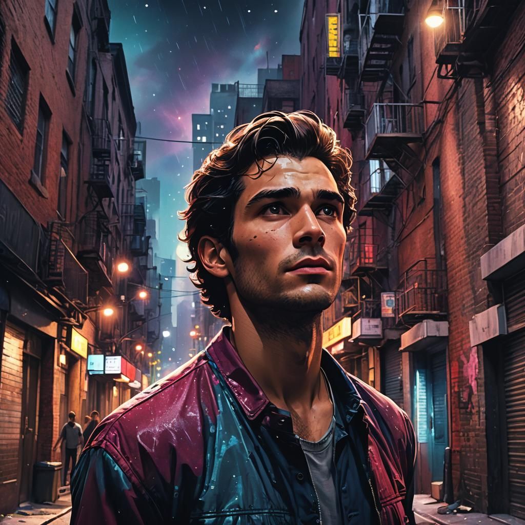 Tony From West Side Story Portrait in City Alleyway