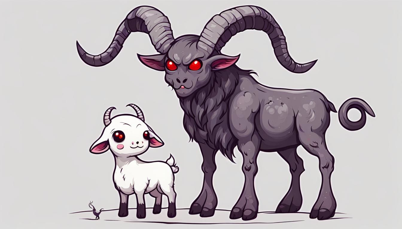 Cute Demon with Goat Legs, Playful Art
