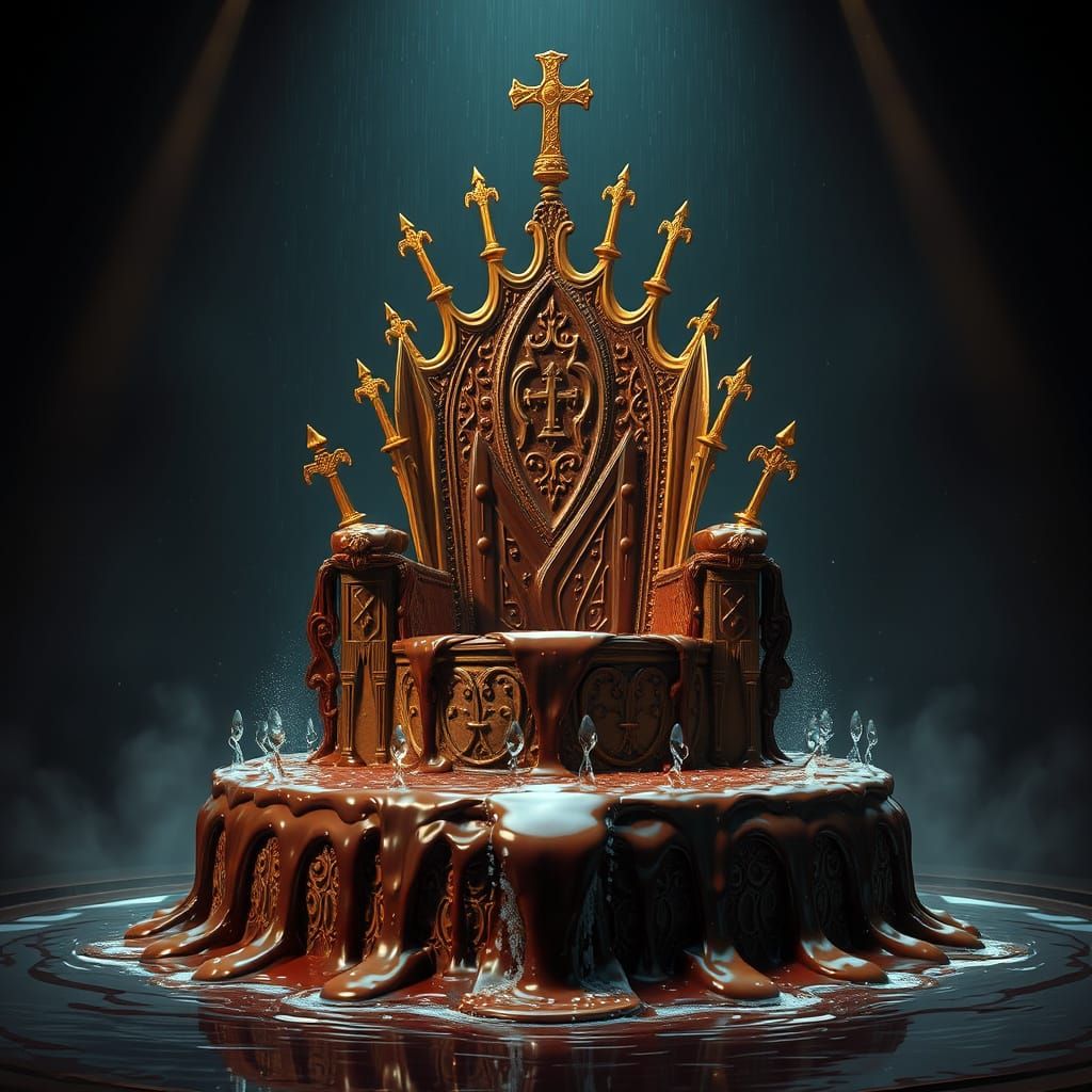 Floating Chocolate Throne with Golden Swords