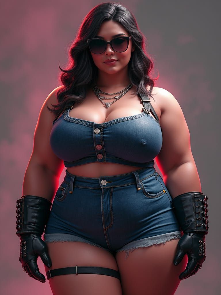 Curvy Superheroine: The Bouncer in Detailed Digital Art
