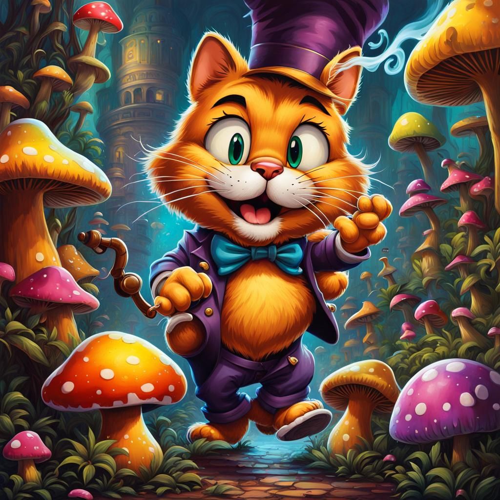 Garfield's Surreal Graffiti Dance with Pinocchio