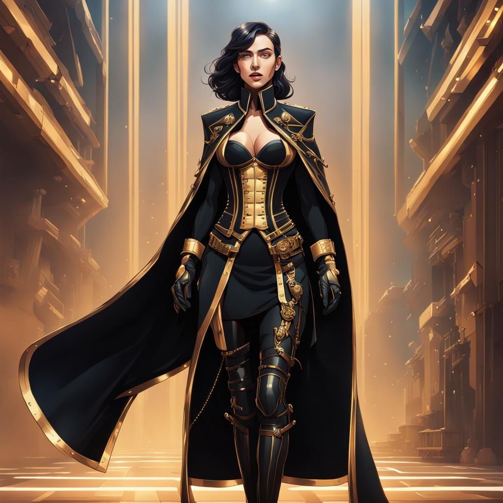 Elegant Futuristic Military Uniform in Art Deco Style