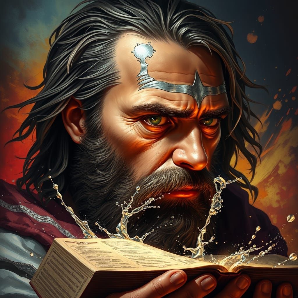 Hyperrealistic Biblical Scene in Splash Art Style