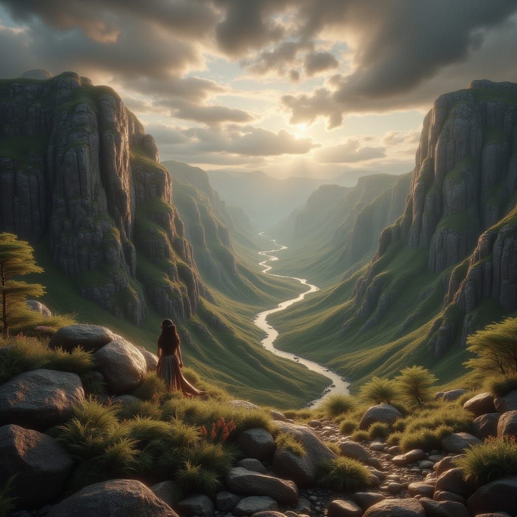 Lord of the Rings Landscape with Heavy Shadows