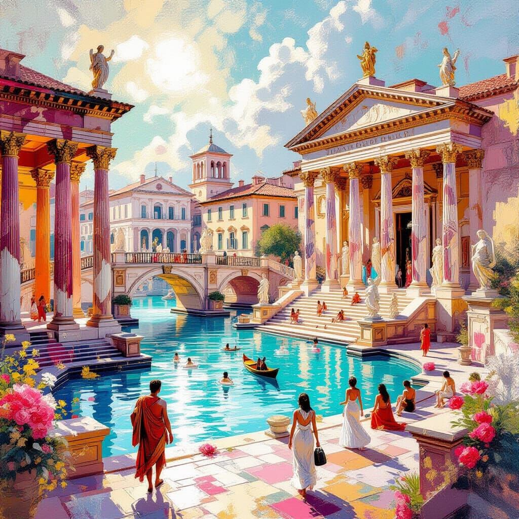 Ancient Rome in Metamodern Rococo Impressionism
