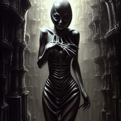 Spider Woman in Dark Fantasy Art Style