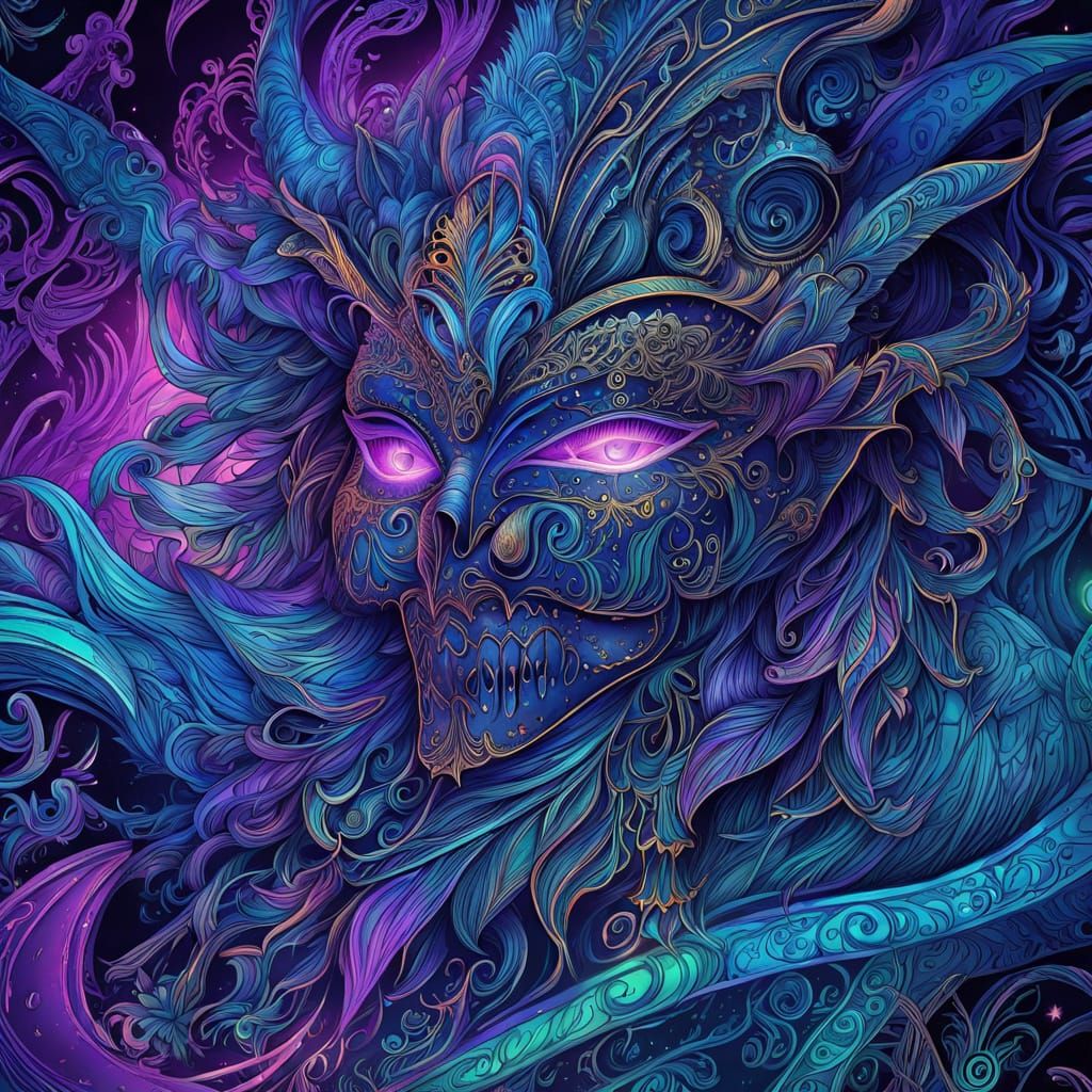 Ethereal Demon Beauty in Psychedelic Fantasy Art