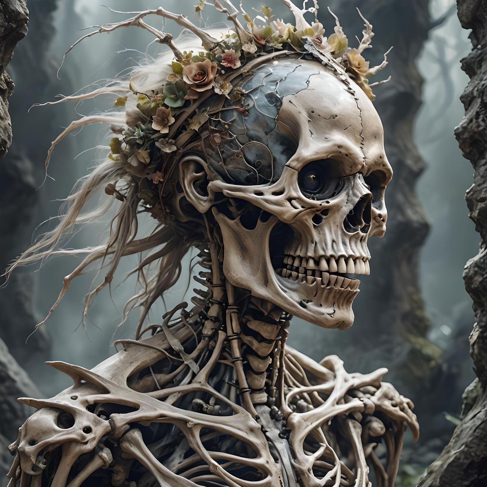 Fantasy Skeleton Troll Portrait in Crystal Clarity