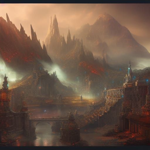 Fantastical Landscape in Detailed Matte Painting