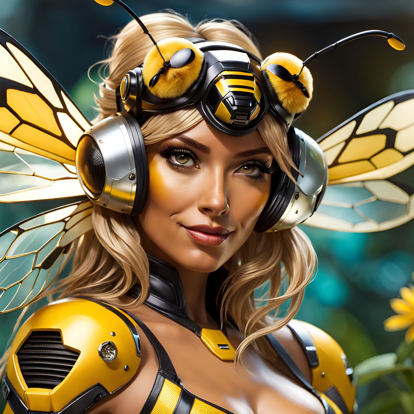 Anthropomorphic Bee Portrait in Renaissance Style