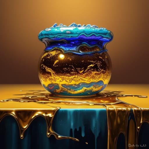 Surreal Melting Objects: Macro Oil Painting