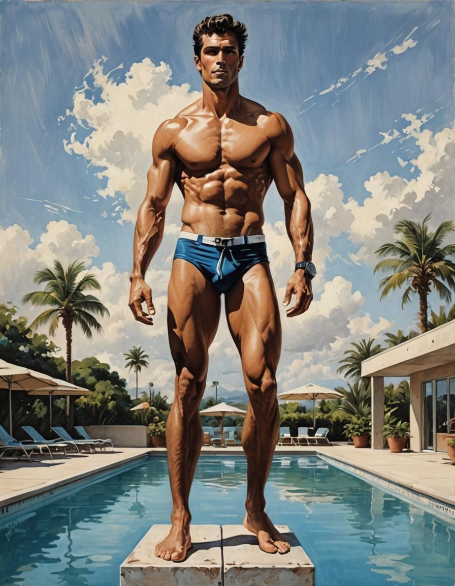 Olympic Diver Portrait in Art Station Style