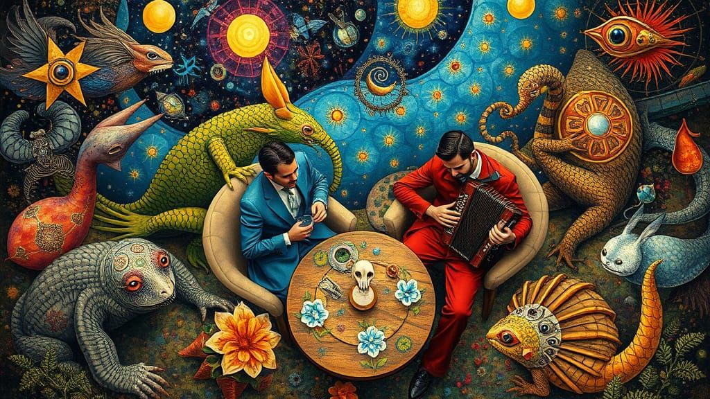 Psychedelic Utopia in Sacred Geometry Style