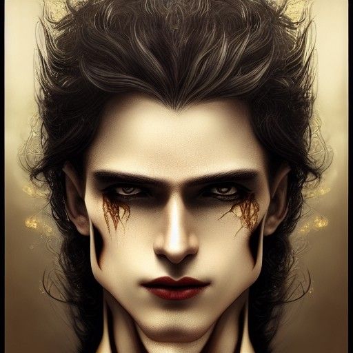 Arrogant Vampire with Long Hair, Matte Painting