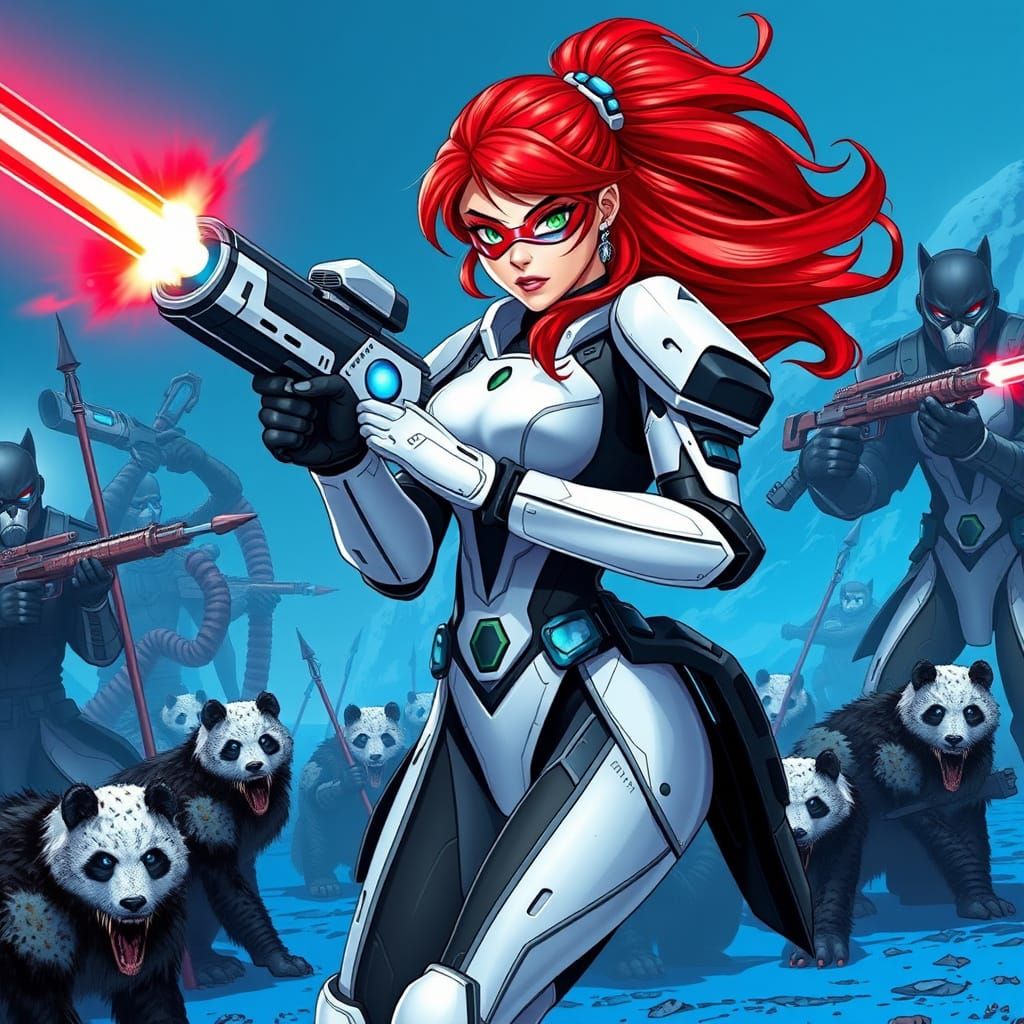 Fierce Redhead Princess Leads Wolfmen into Battle with Plasm...