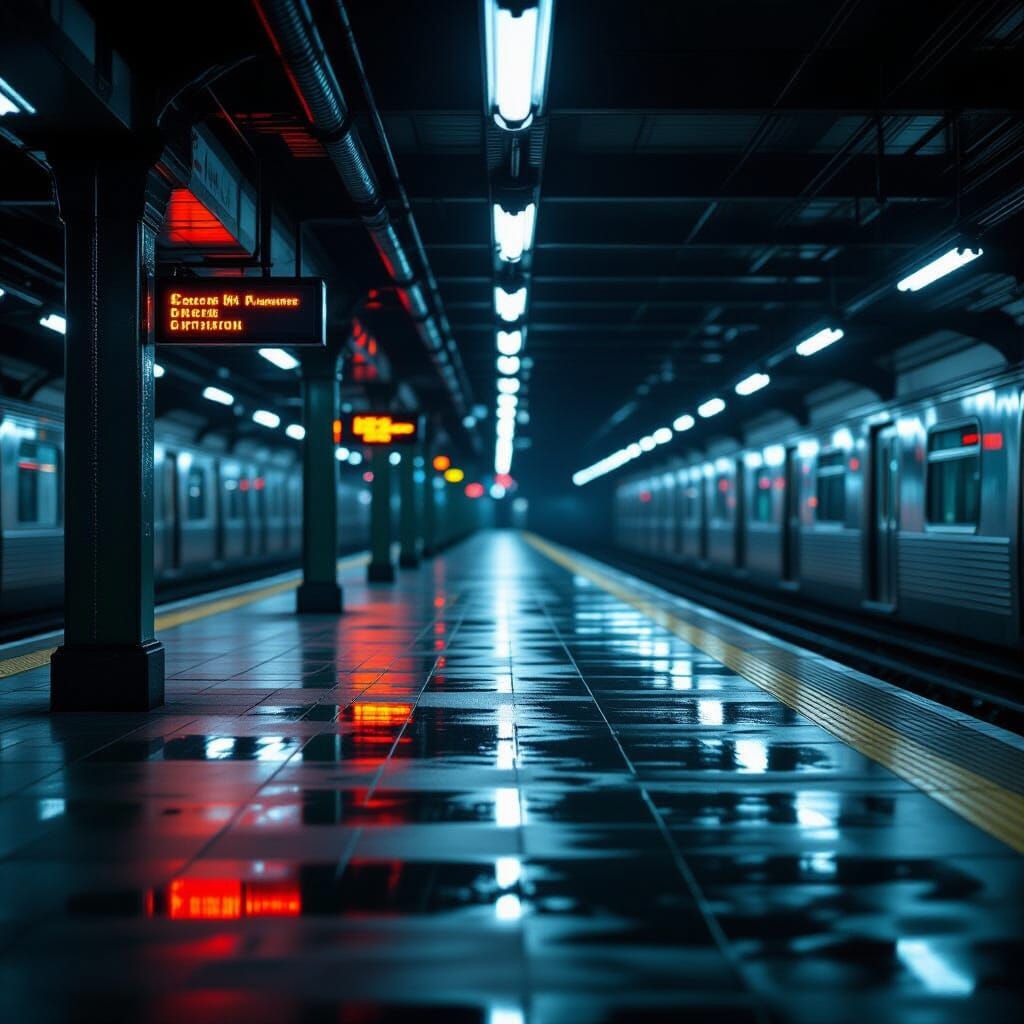 Eerie Liminal Space: Empty Subway Platform