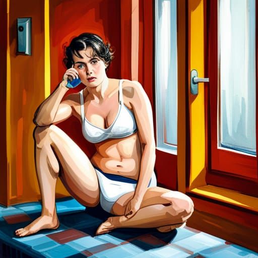 Drunk Woman in Underwear Missing a Shoe