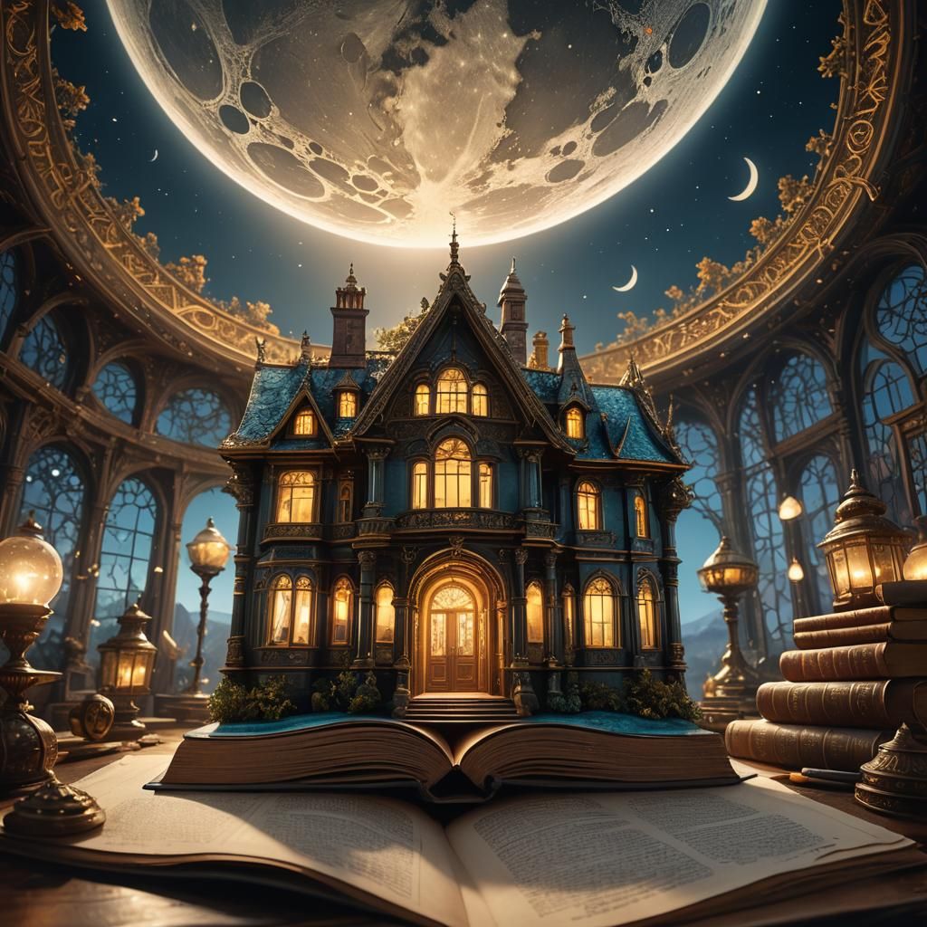 Ornate Glass House Emerges From Gigantic Book