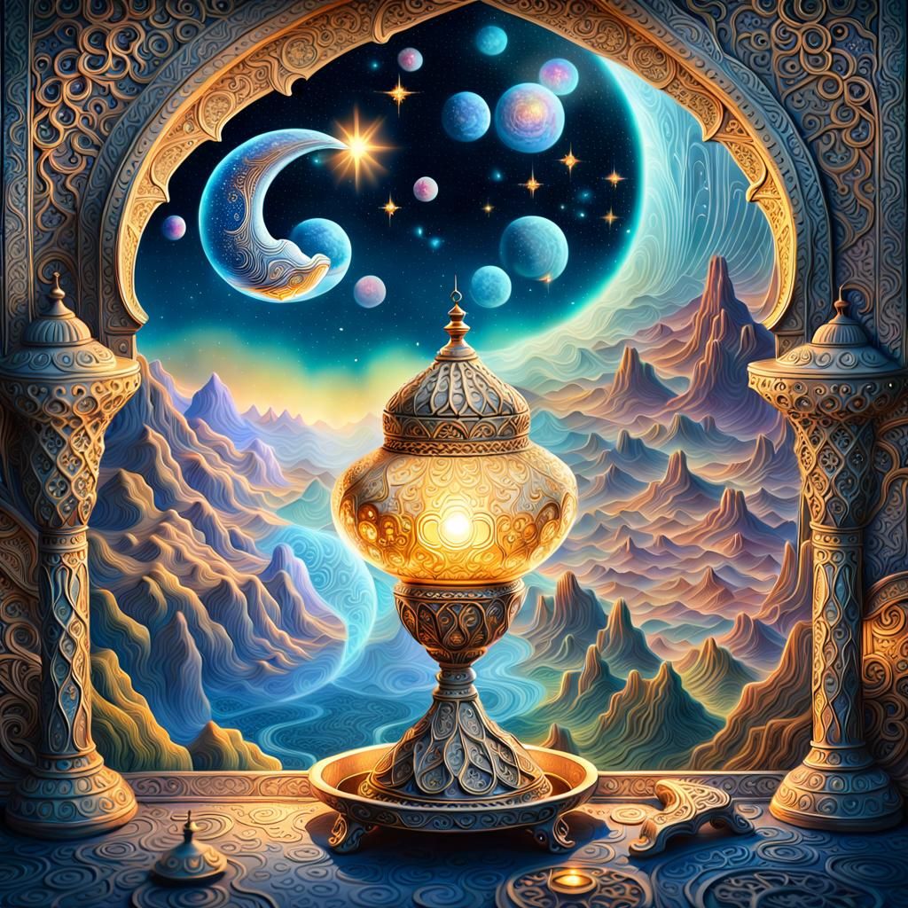 “Stunning and beautiful starry oriental landscape pouring fr...