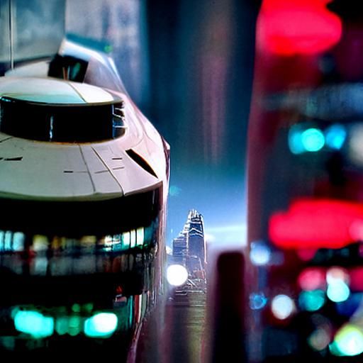 Cyberpunk City Between Asteroids in Space