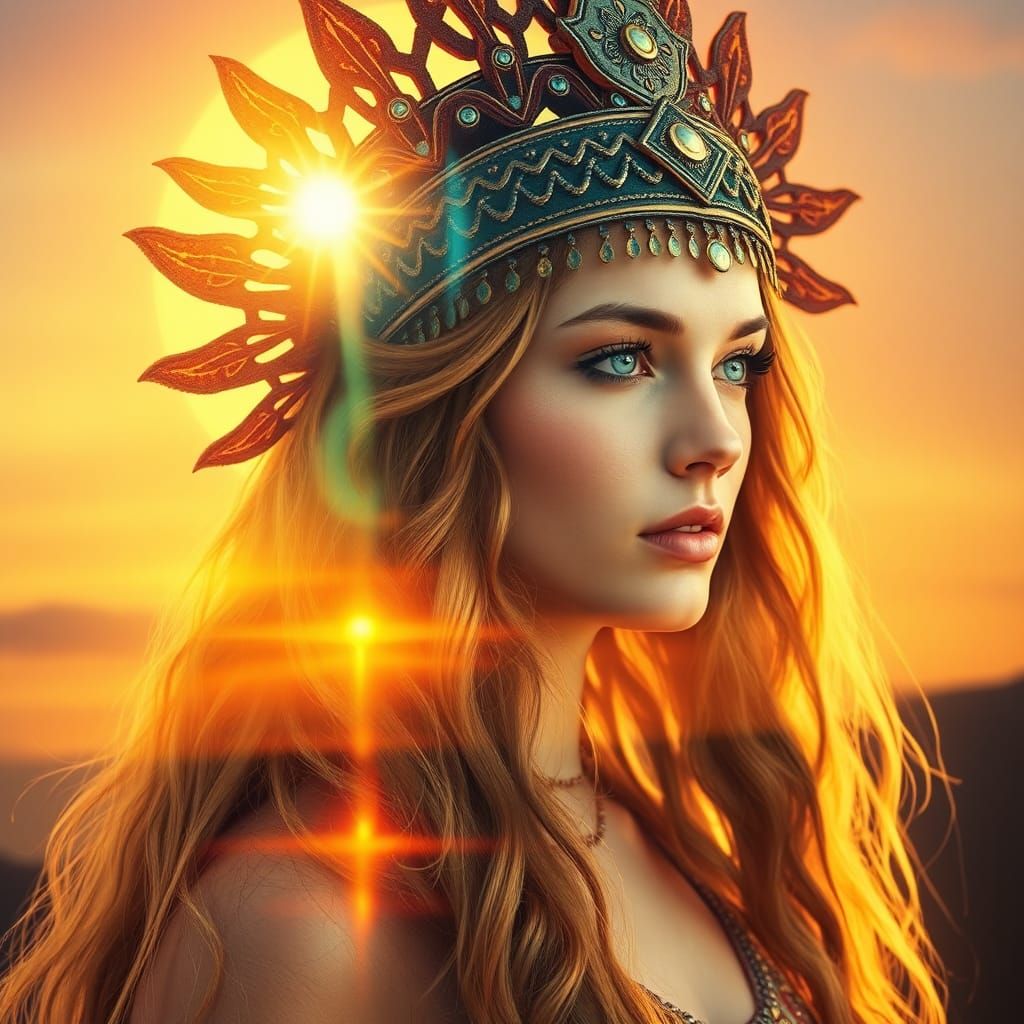 Sol: Nordic Goddess of the Sun in Ethereal Light